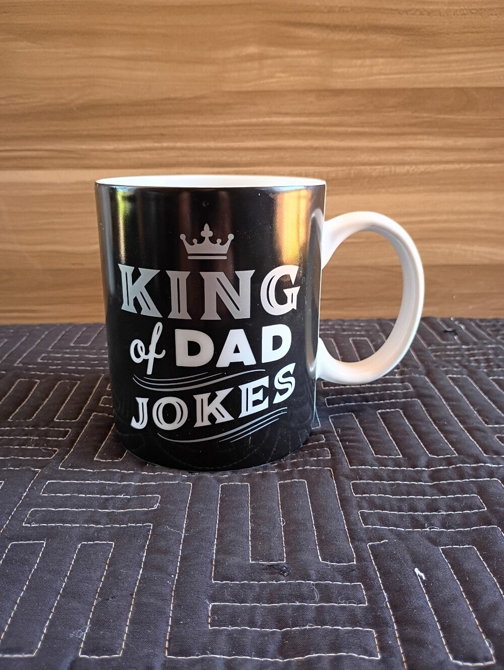King of Dad Jokes Black Ceramic Mug